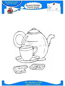 Çocuklar İçin Çay Boyama Sayfaları 